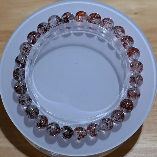 J.J. Crystal|超七 金草莓 毒液|半盆山型透體等級天然晶礦手珠